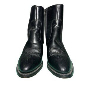 Durango Black Leather Side Zip Up Short Western Boots Mens Size 10.5 D USA Made